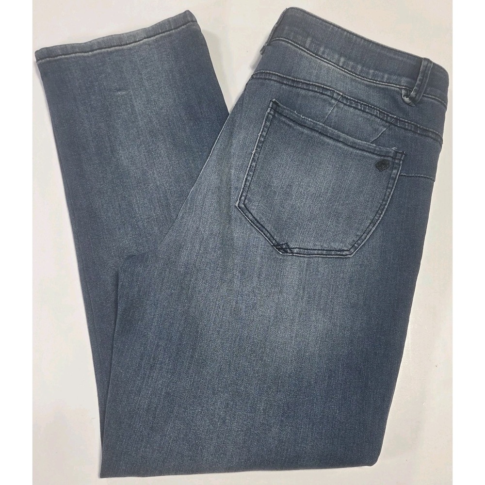 Democracy Ab Solution Straight Leg Jean for Women, Size 14p Medium Wash